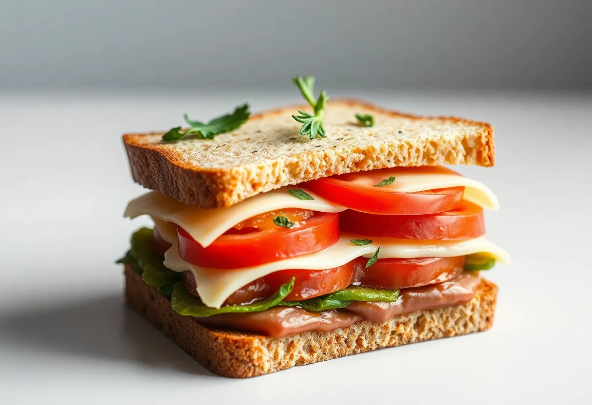Impossible "Gourmet" Sandwiches AI slop example